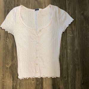 Brandy Melville Shirt Light Pink One Size